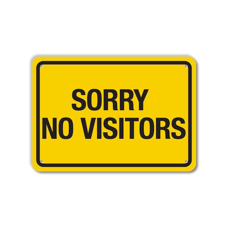 Lyle COVID Aluminum Sign, Sorry No Visitors, 14x10 Reflective LCUV-0031-RA_14x10